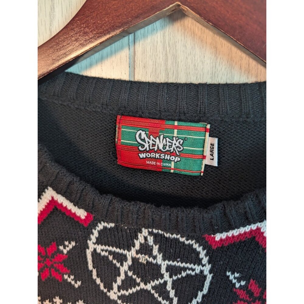 Spencers “Merry F*****g Whatever” Ugly Christmas Sweater Elbow Patches Large Men - Picture 4 of 6